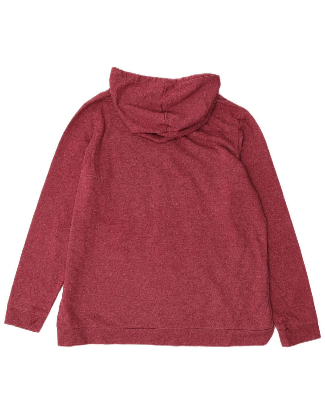 EDDIE BAUER Pulover cu glugă cu fermoar pentru femei UK 18 XL bumbac burgundă