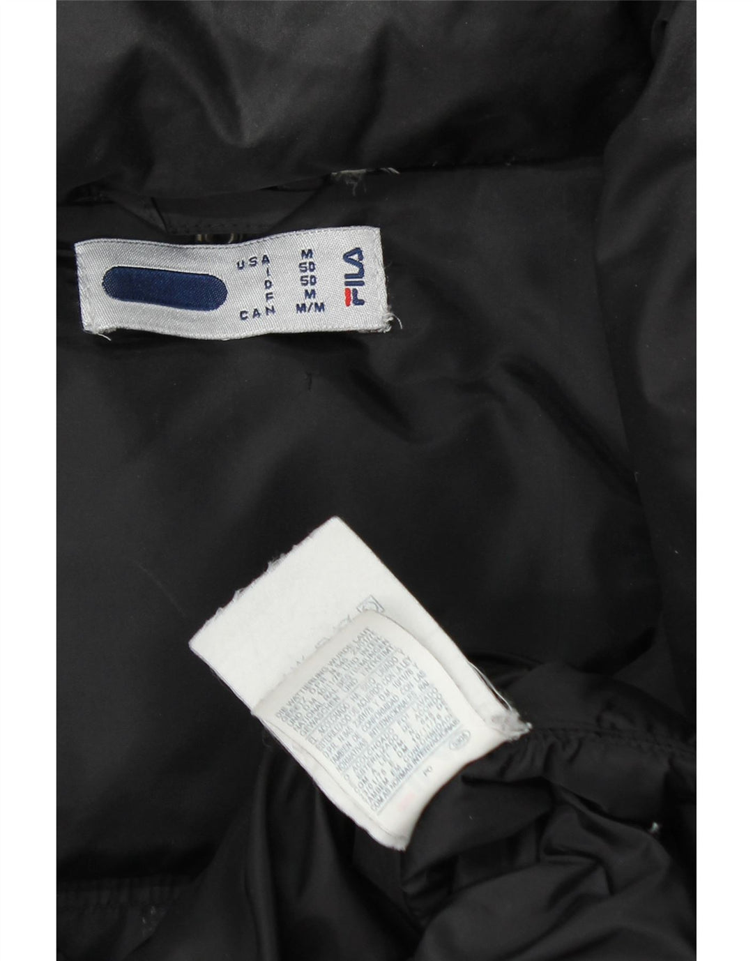 Jachetă căptușită cu glugă FILA pentru bărbați UK 38 Medium Black Nylon