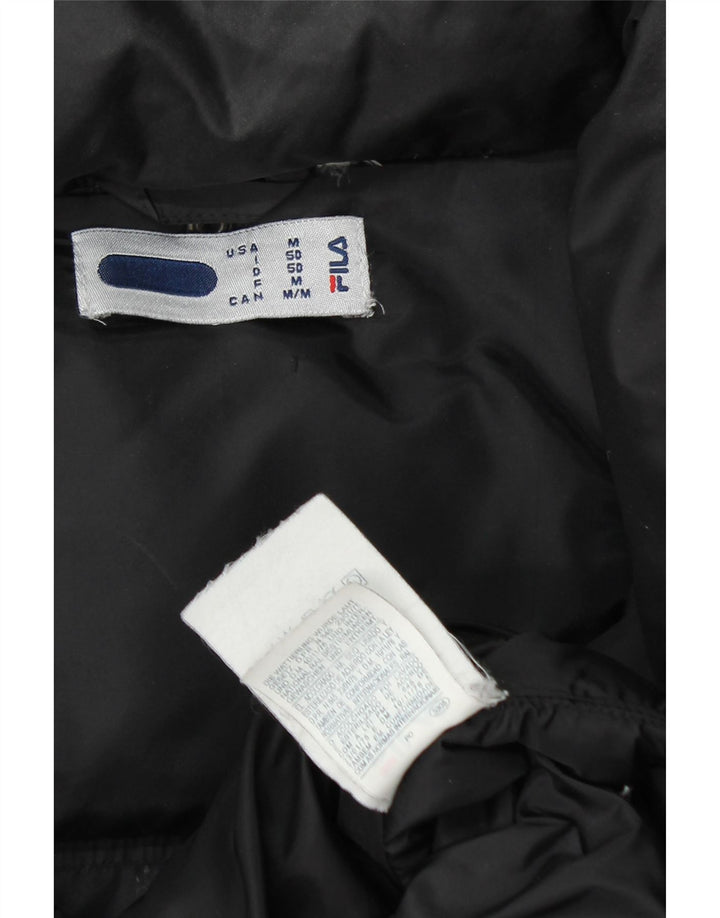 Jachetă căptușită cu glugă FILA pentru bărbați UK 38 Medium Black Nylon