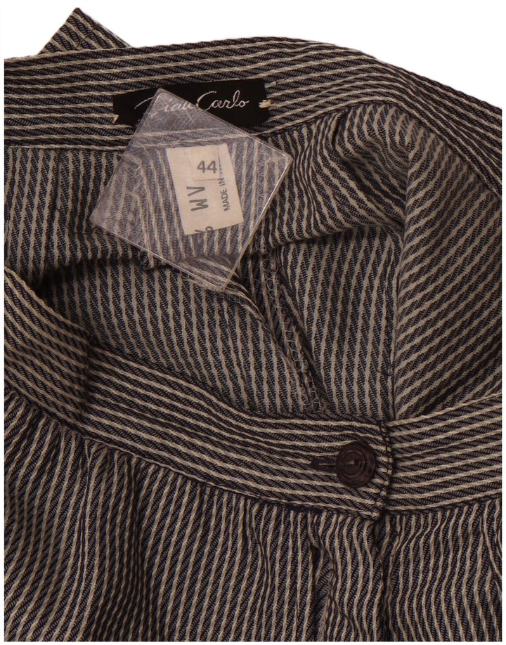 Bermude VINTAGE pentru femei cu talie înaltă IT 44 Medium W26 Gri cu dungi