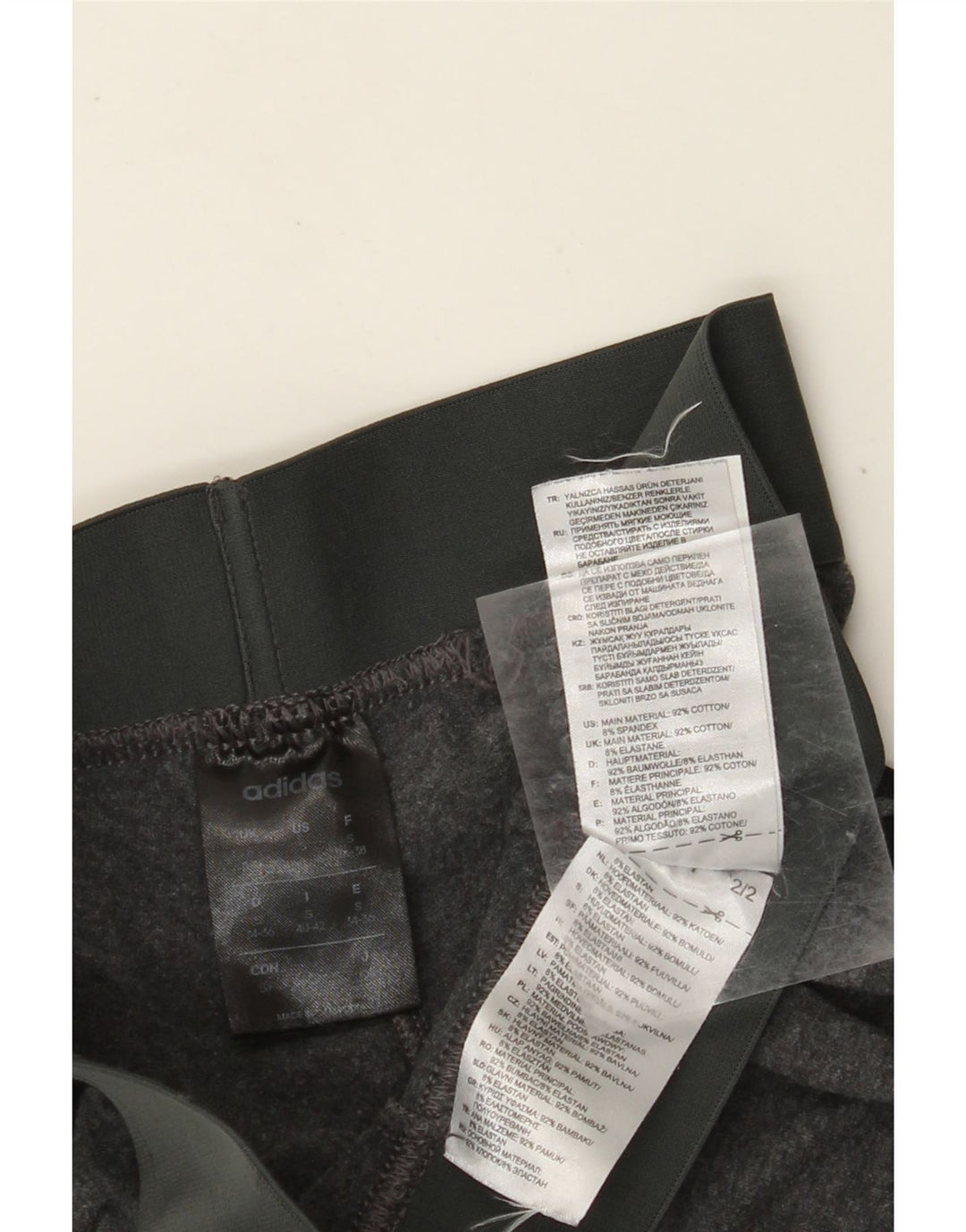 Leggings pentru femei ADIDAS UK 8, bumbac gri mic