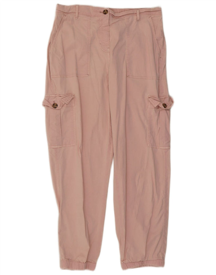 Marks & Spencer Pantaloni cargo crop pentru femei UK 12 Medium W30 L26 Roz