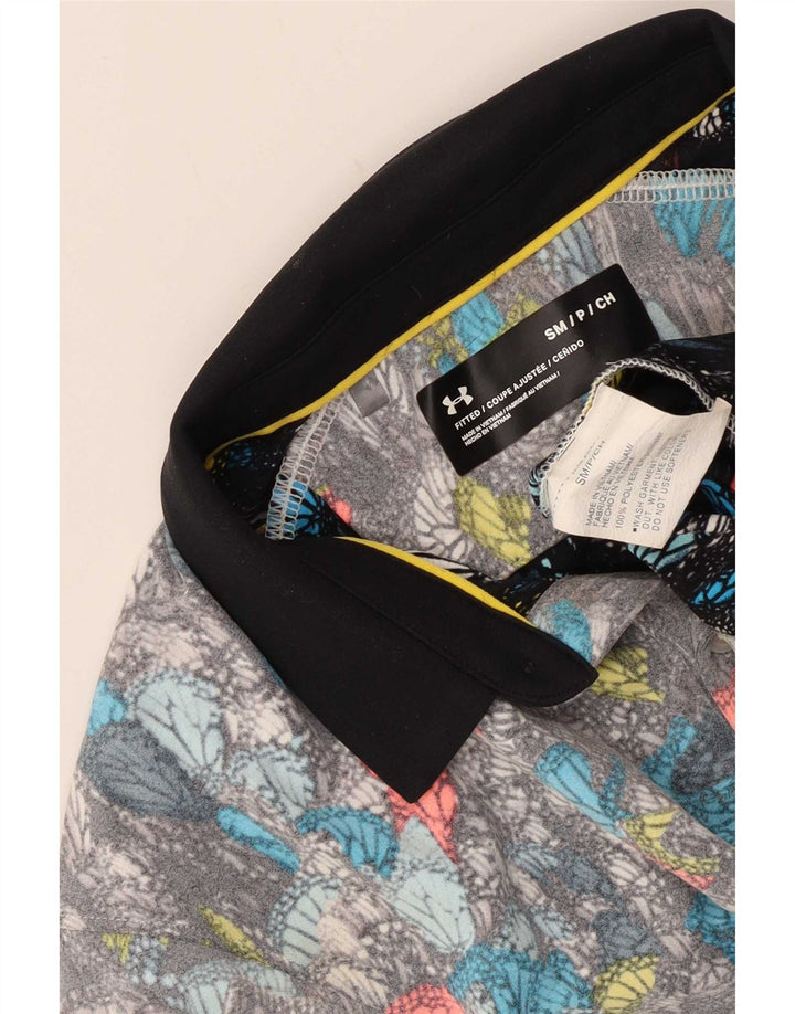Under Armour Tricou polo rugby pentru bărbați cu model abstract, poliester gri mic