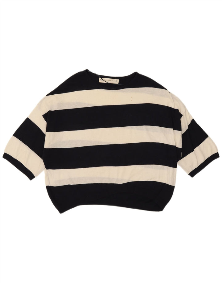 Bluză supradimensionată pentru femei Zara, cu mâneci jumate, UK 12 Medium, cu dungi albe