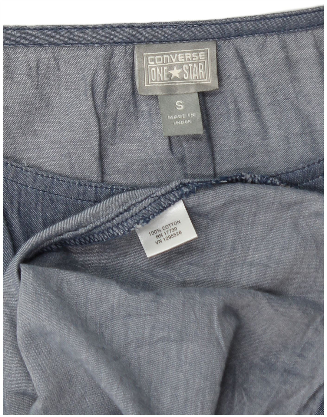 Rochie A-Line fără mâneci CONVERSE UK 10 Bumbac albastru mic