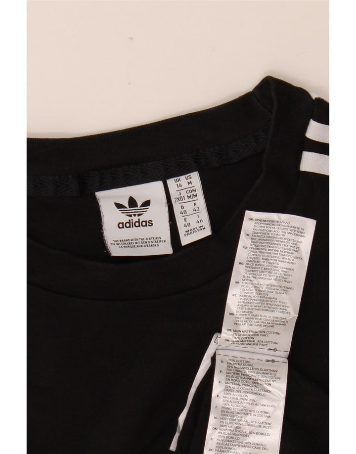 Top pentru femei ADIDAS cu mânecă lungă UK 14 mediu negru bumbac