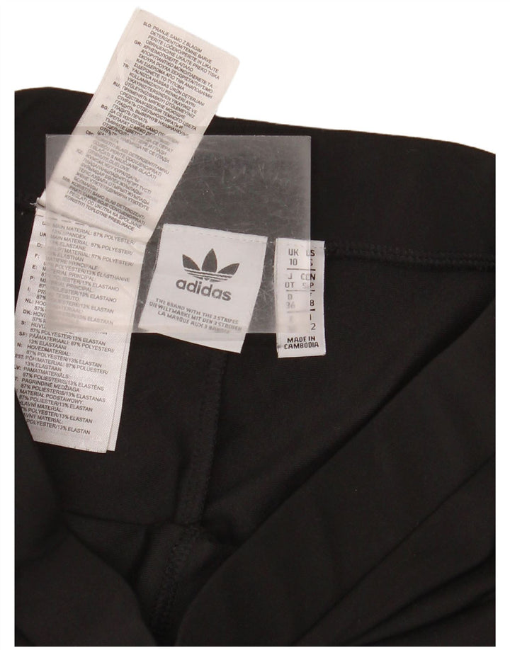 Leggings grafici ADIDAS pentru femei UK 10, poliester negru mic
