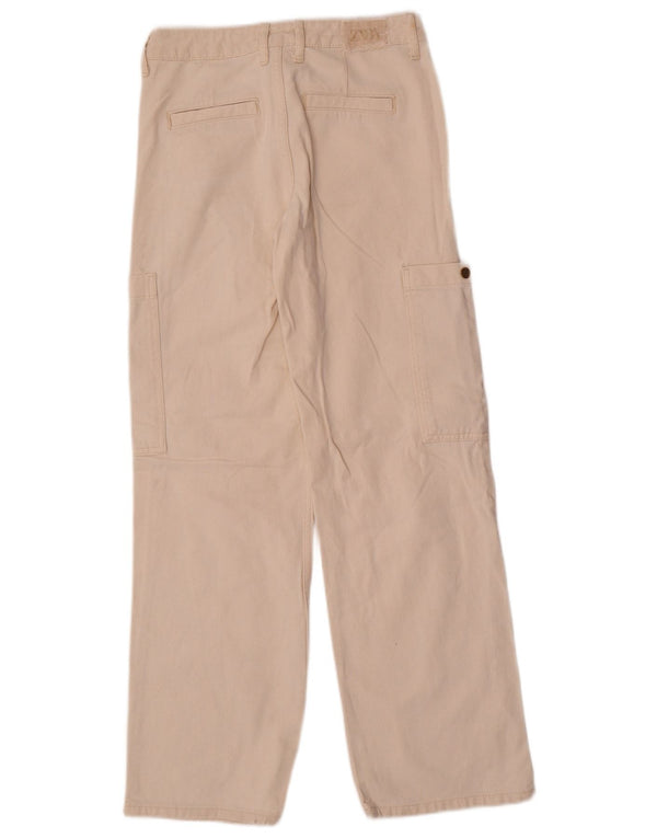 Blugi largi cargo pentru femei Zara EU 34 2XS W24 L30 alb cadru
