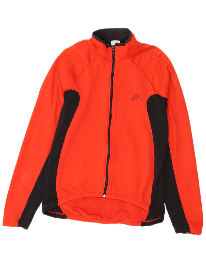 Jachetă de trening pentru bărbați Adidas, roșu mediu, poliester color bloc
