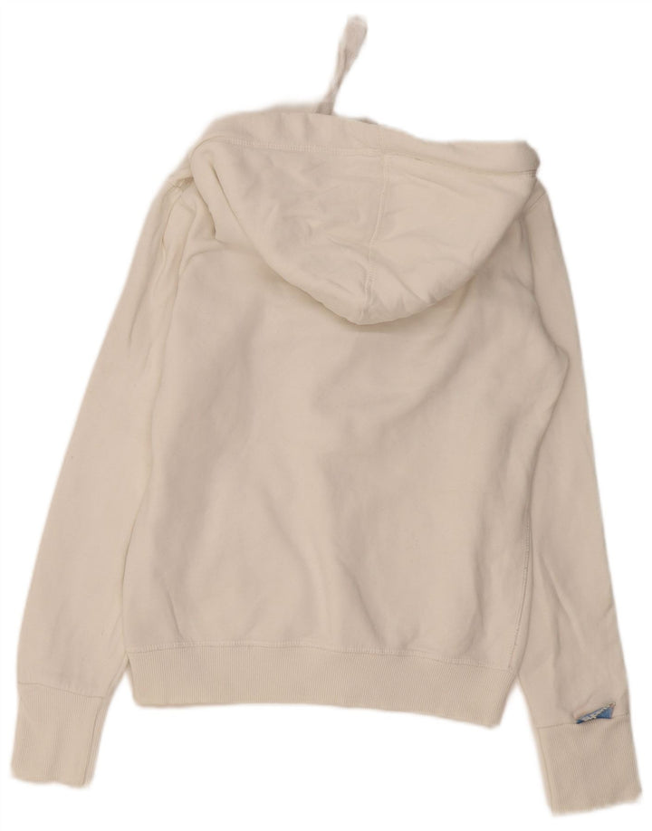 SUPERDRY Pulover cu glugă cu grafic pentru femei UK 10 Bumbac alb mic