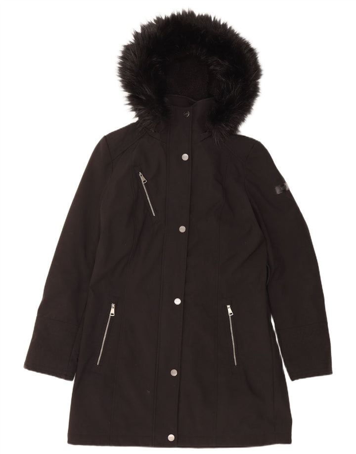 Jachetă parka cu glugă pentru femei Dkny UK 10 Poliester negru mic