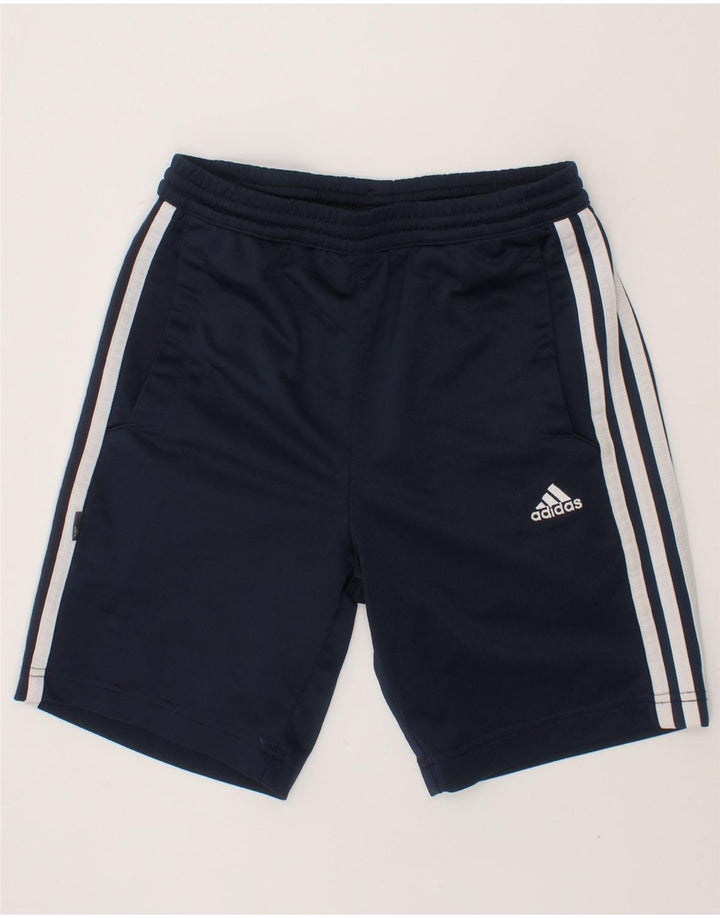 ADIDAS Boys Sport Shorts 9-10 Years  Navy Blue Polyester Vintage Adidas and Second-Hand Adidas from Messina Hembry 