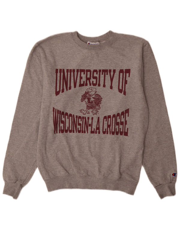 Pulover pentru bărbați Champion, University Of Wisconsin, cu grafică, gri mic