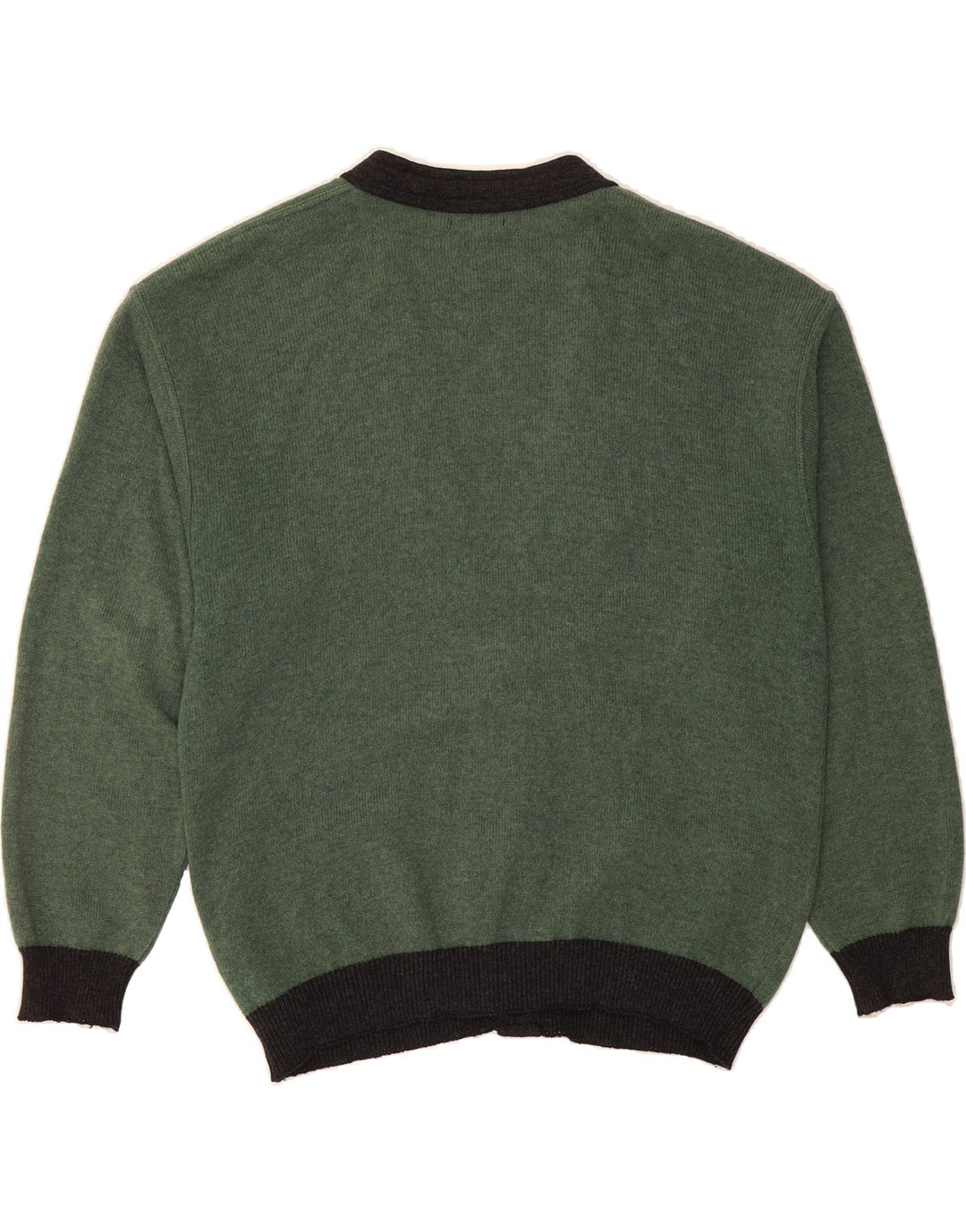 ALBA MODA Mens Cardigan Sweater IT 48 Medium Green Lambswool Vintage Alba Moda and Second-Hand Alba Moda from Messina Hembry 