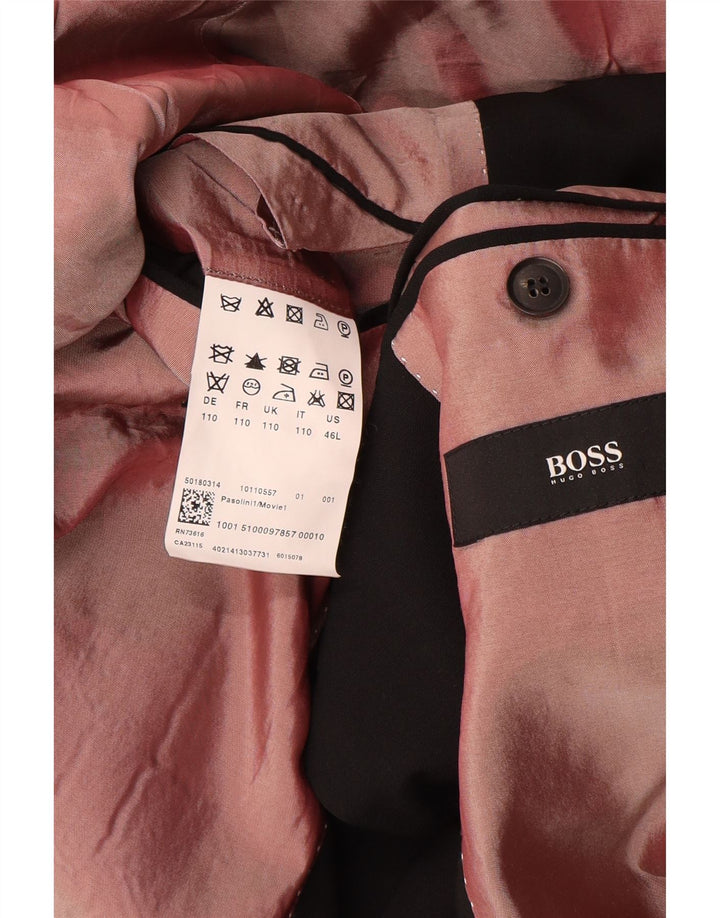 Jachetă blazer pentru bărbați Hugo Boss cu 2 nasturi US 46 3XL Lână neagră