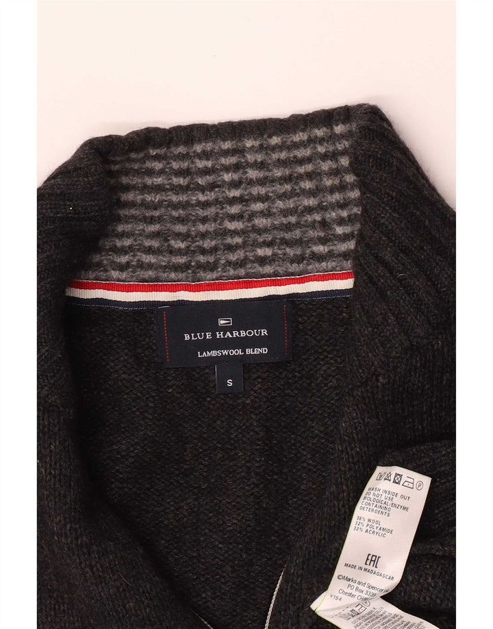 Pulover pentru bărbați Marks & Spencer, Blue Harbour, cu fermoar, cu gât, mic, gri