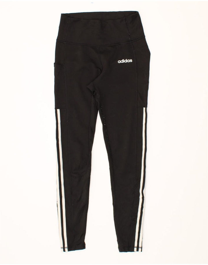 ADIDAS Womens Leggings UK 8/10 Small  Black Polyester Vintage Adidas and Second-Hand Adidas from Messina Hembry 