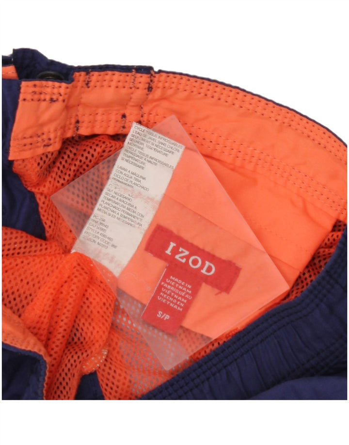 Pantaloni scurți de înot IZOD pentru bărbați, poliester cu dungi mici, albastru bleumarin