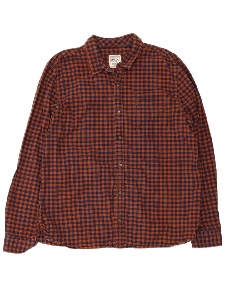 Cămașă de flanel pentru bărbați Fat Face, XL, portocaliu, bumbac