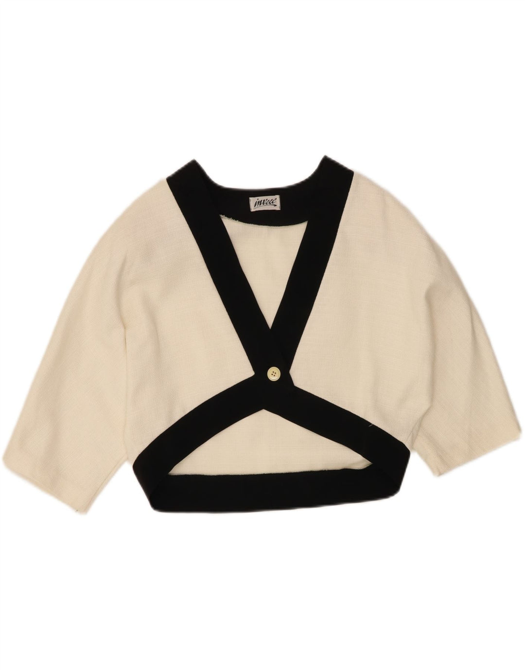 Top bolero vintage pentru femei EU 44 XL bumbac alb