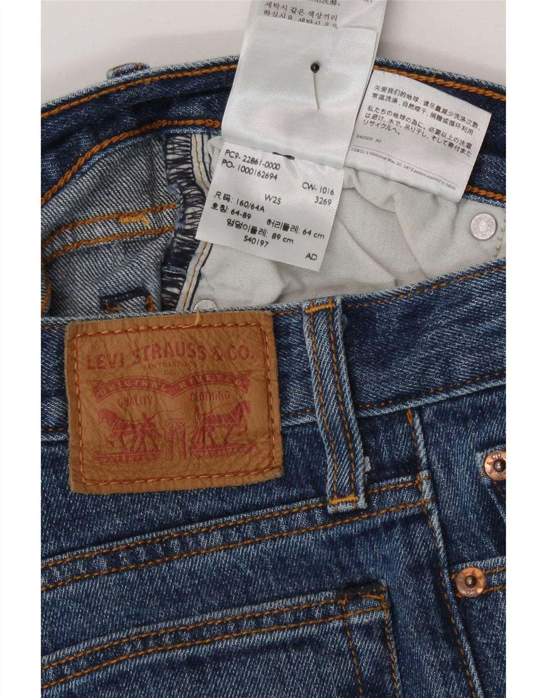 Blugi drepti pentru femei Levi's W25 L26 Bumbac albastru