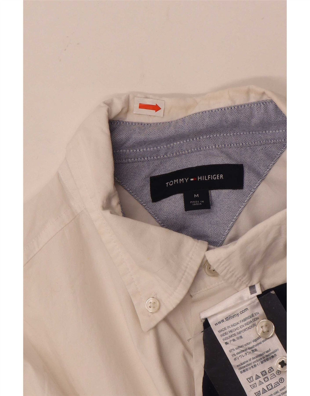 Cămașă Tommy Hilfiger pentru bărbați, alb mediu, color block