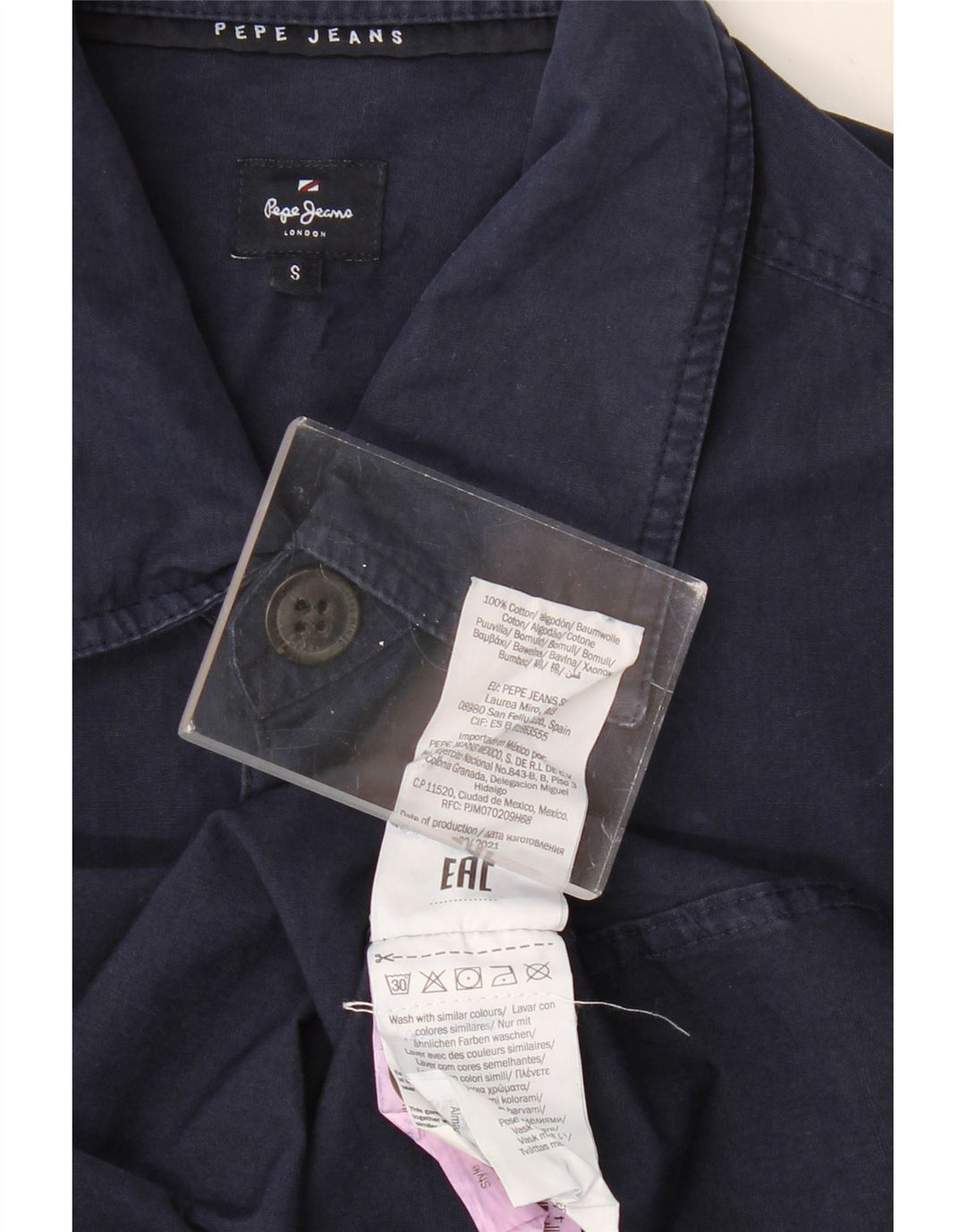 Cămașă grafică pentru bărbați PEPE JEANS Bumbac, albastru bleumarin