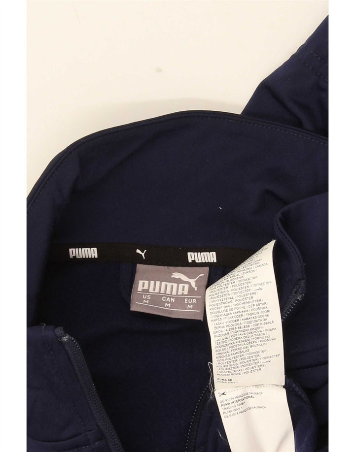 Jachetă de trening Puma pentru bărbați, poliester color bloc, albastru marin mediu