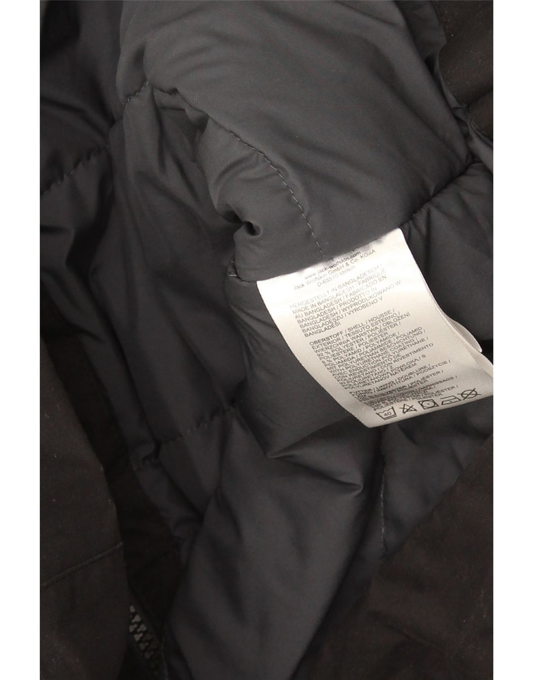 Jack Wolfskin Jachetă de vânt cu glugă pentru femei UK 16 Poliester negru mare