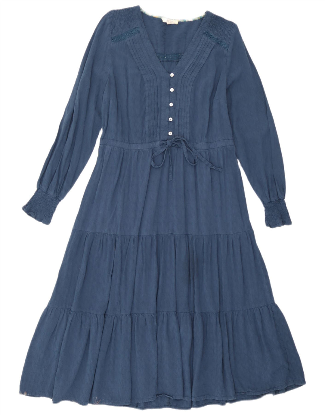 White Stuff Rochie cu mâneci lungi pentru femei UK 12 Medium Blue Viscose