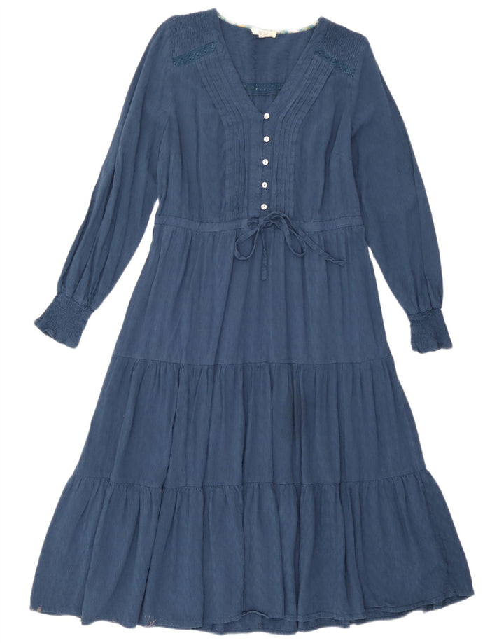 White Stuff Rochie cu mâneci lungi pentru femei UK 12 Medium Blue Viscose