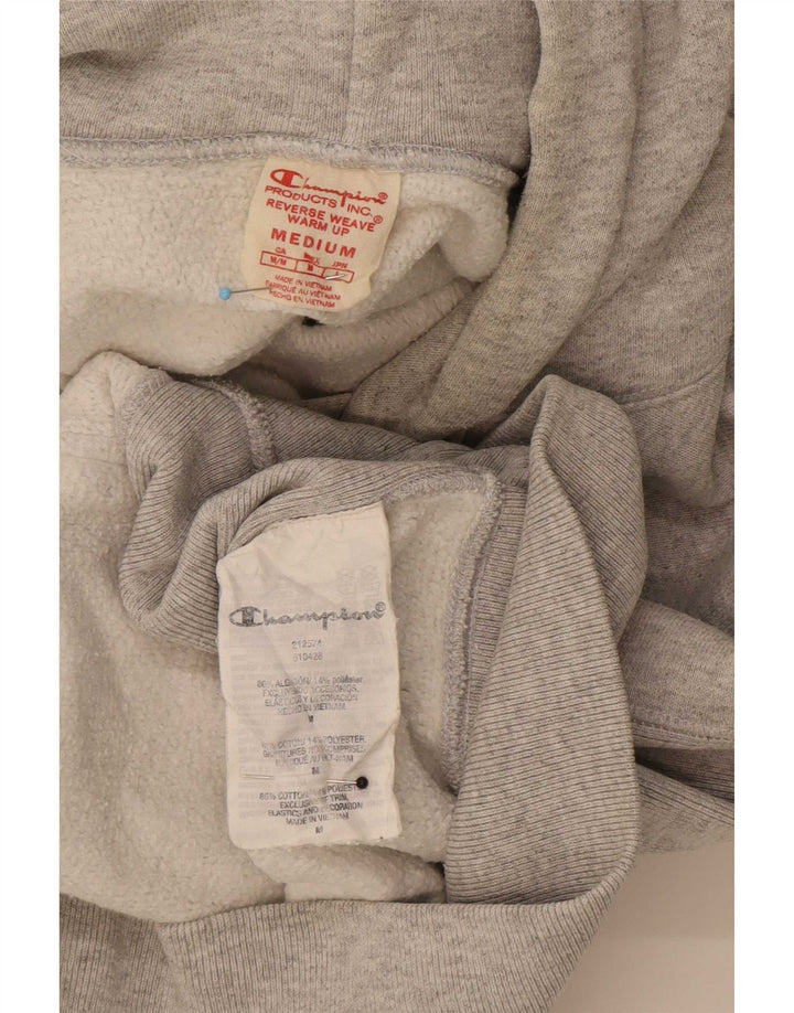 Pulover pentru bărbați Champion Reverse Weave Graphic Hoodie, bumbac mediu gri