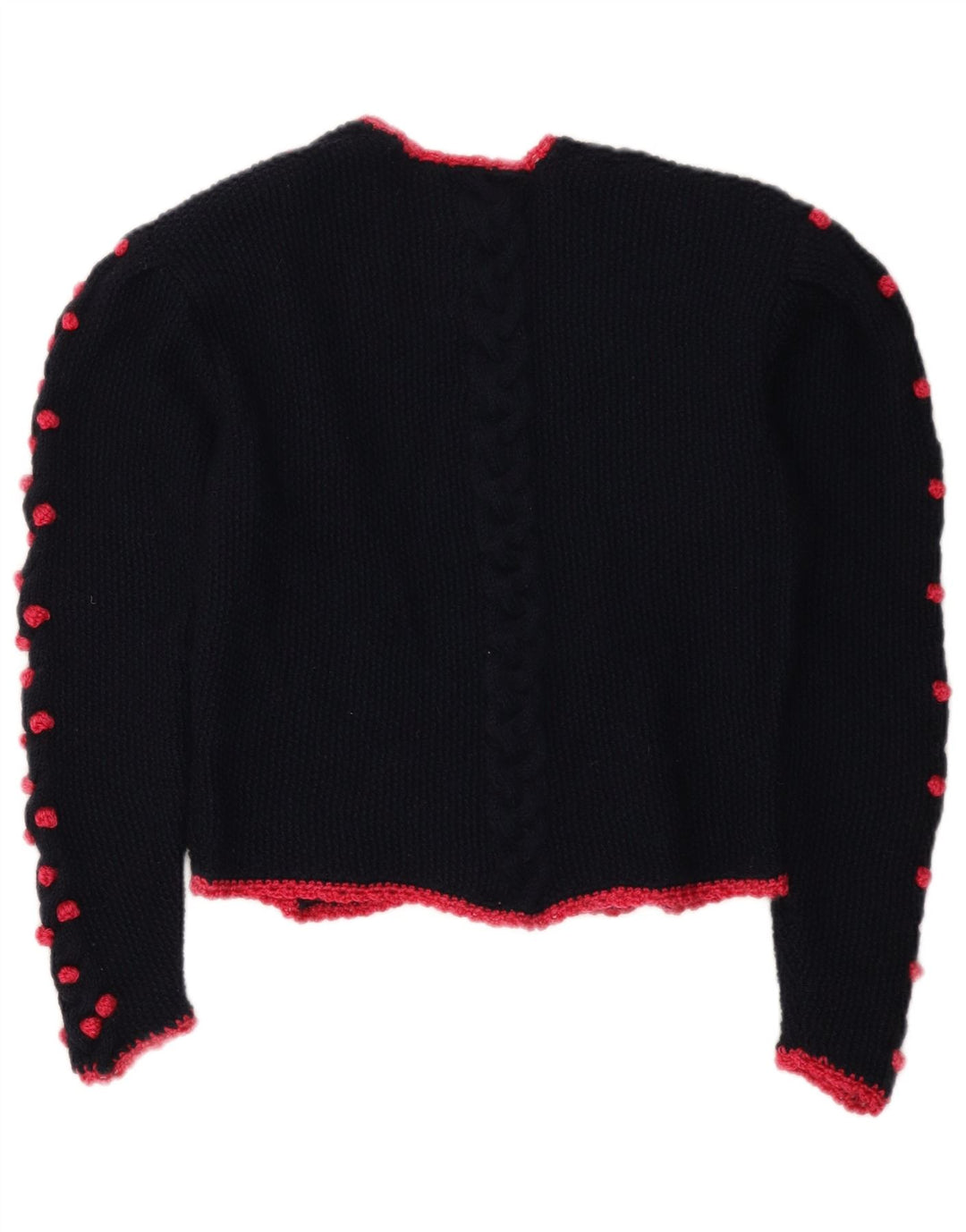 Pulover vintage cardigan crop pentru femei UK 14 Medium Bleumarin