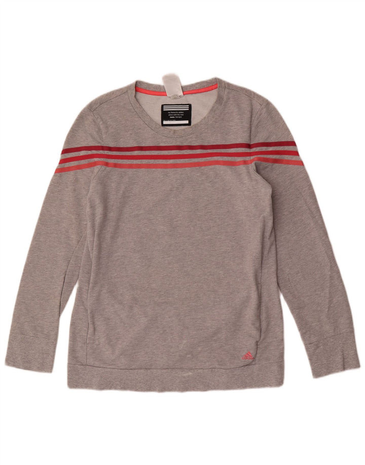 Pulover adidas pentru femei UK 12/14, bumbac cu pete gri mediu