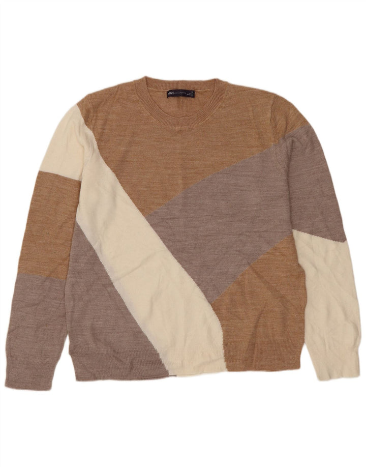 MARKS & SPENCER Pulover cu decolteu rotund pentru femei UK 12 Maro mediu