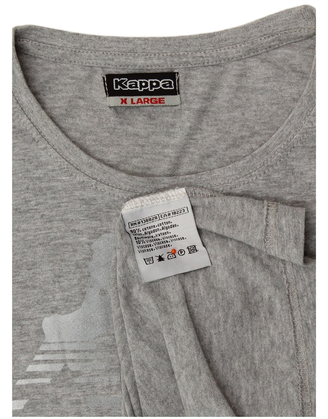 Tricou grafic KAPPA pentru femei, UK 18 XL, bumbac gri