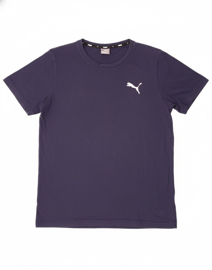 PUMA Mens T-Shirt Top Large Navy Blue Cotton