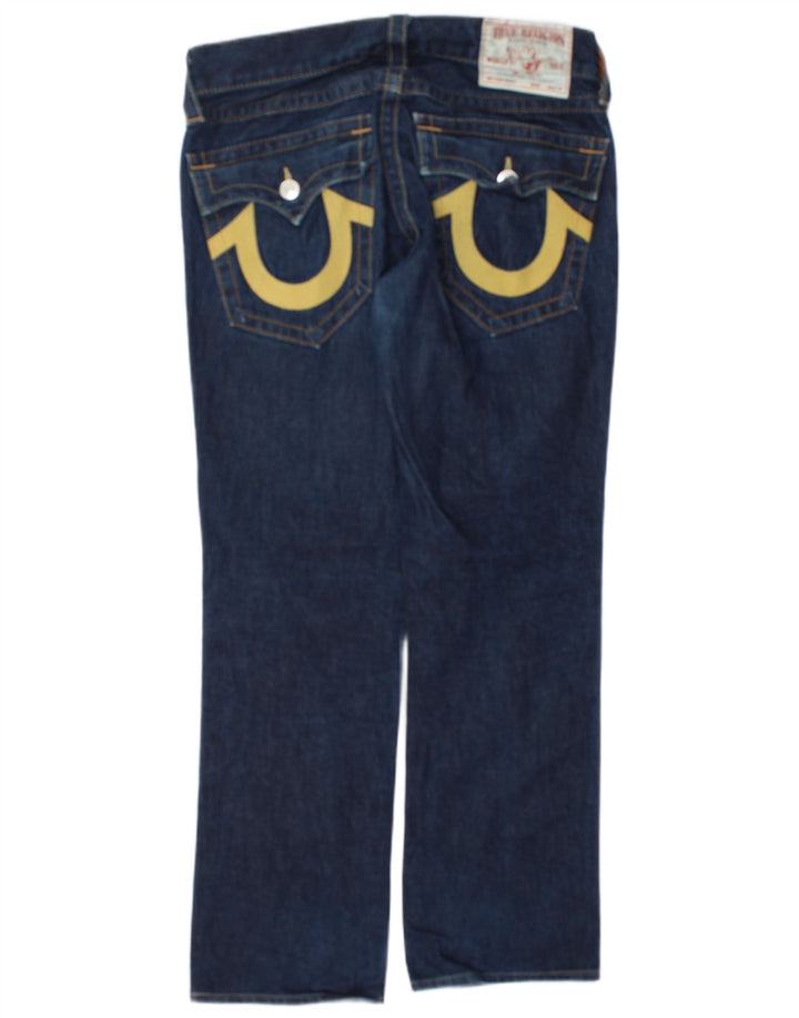 Blugi drepti pentru bărbați True Religion L30 L31 Bumbac albastru