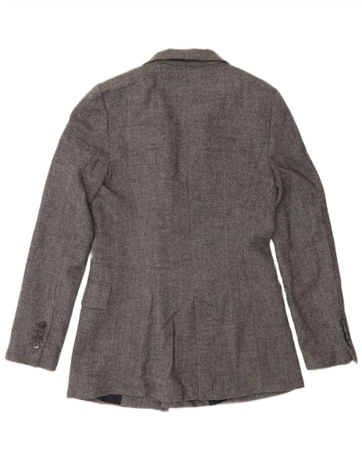Jachetă Blazer pentru femei Zara, cu două piepturi, UK 10, gri, oase mici