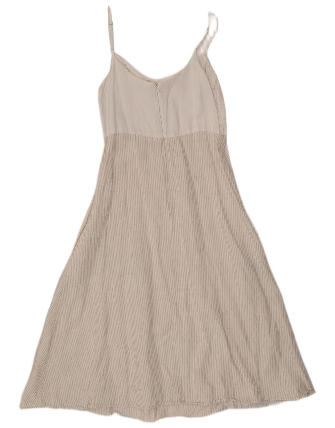 Rochie Benetton pentru femei UK 12 Medium White Pinstripe Linen