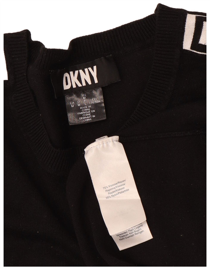 Dkny Pulover cu grafic pentru femei UK 12 Medium Black Viscose