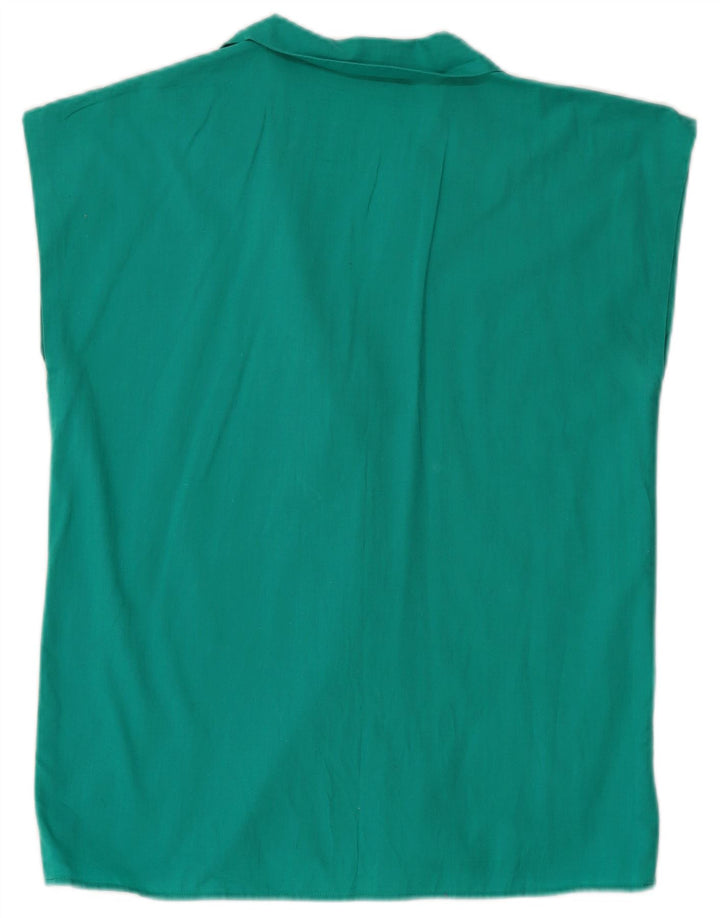 Bluză cămașă fără mâneci pentru femei VINTAGE UK 12 Turcoaz mediu