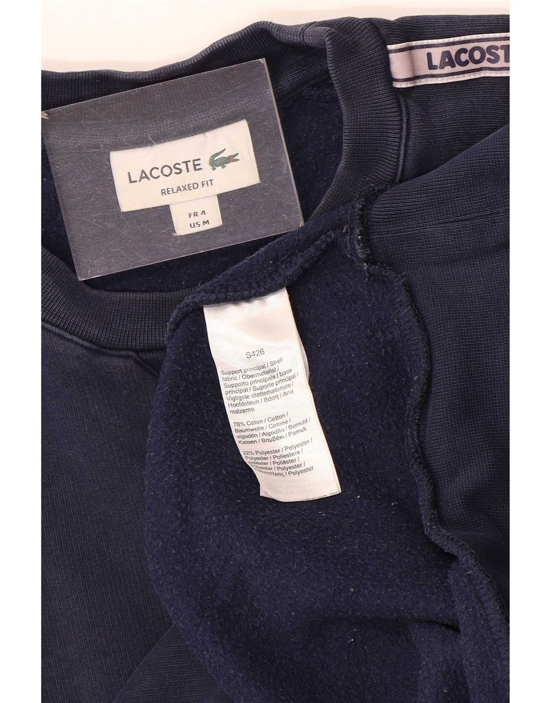 Hanorac grafic pentru bărbați Lacoste Pulover Mărimea 4 Mediu Bleumarin Colorblock