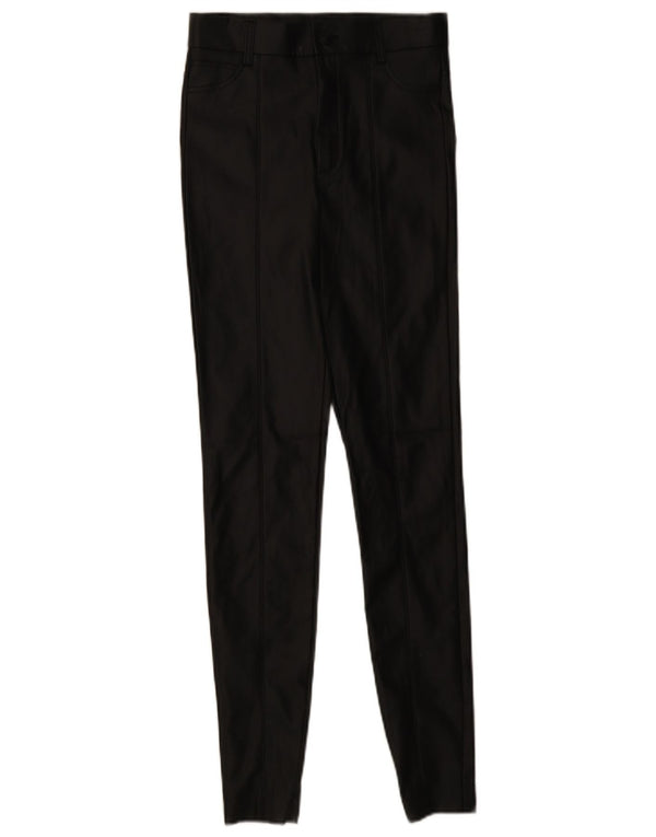 Pantaloni skinny din piele artificială pentru femei Zara Mici L26 L29 Poliester negru