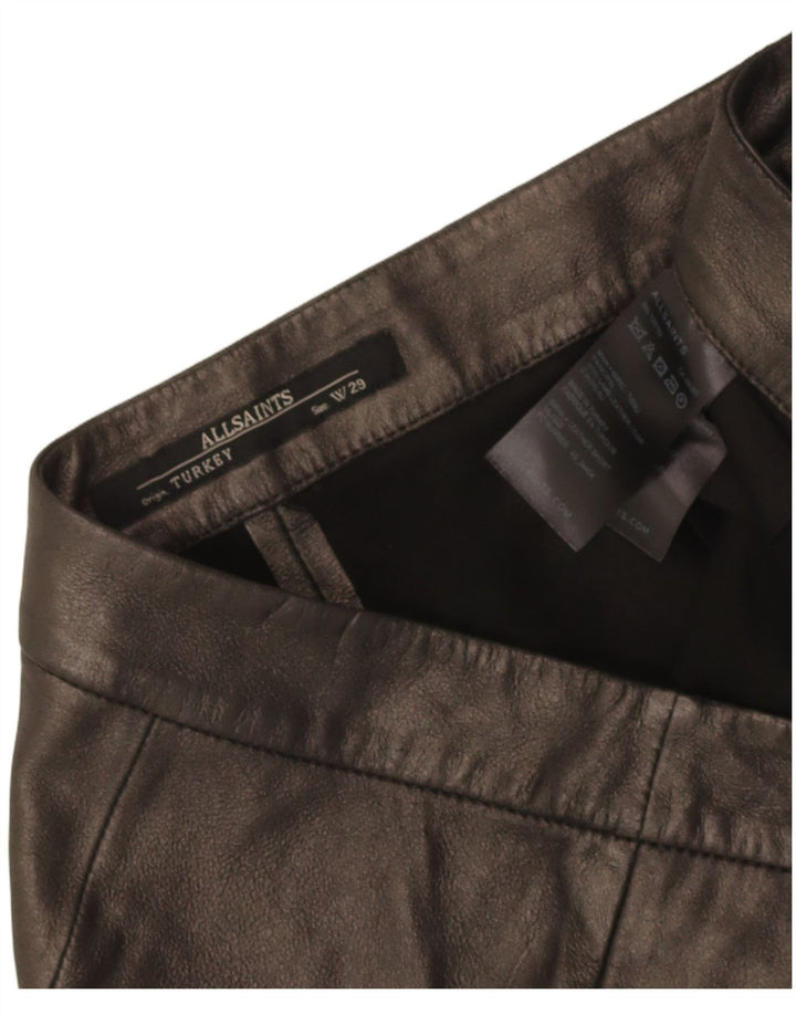 Pantaloni caldi din piele pentru femei All Saints W29 Medium Black
