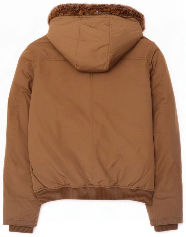 Jachetă căptușită cu glugă Tommy Hilfiger pentru femei UK 14 mare, maro, nailon