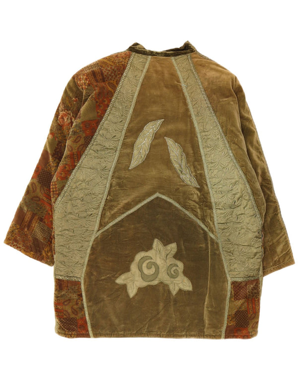 Jachetă vintage din catifea pentru damă, cu ajustare largă, ruptură de vânt UK 20 2XL, verde, mozaic