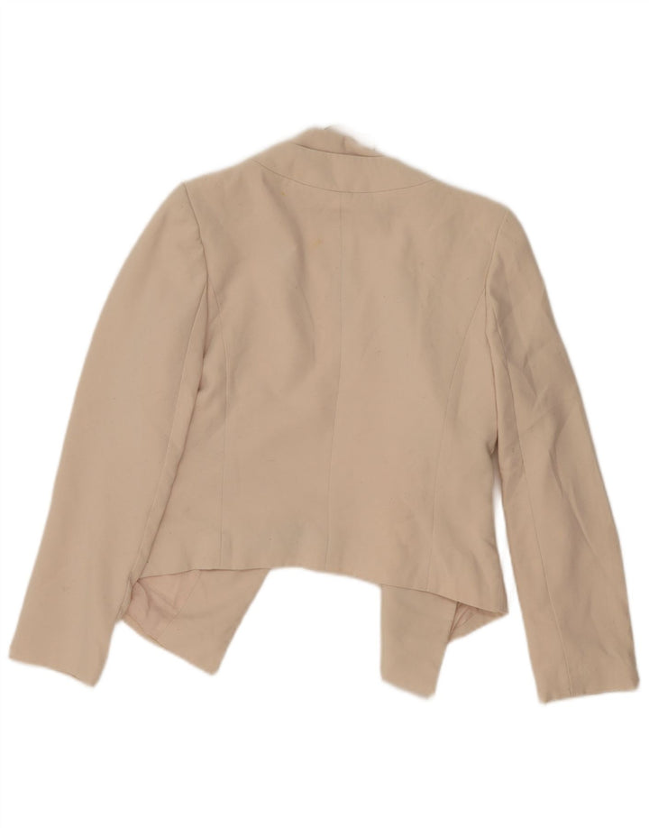 Jachetă Topshop pentru femei Crop Open Blazer UK 14 mare, bej, poliester