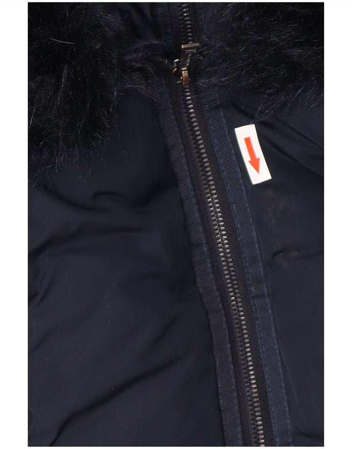 Jachetă căptușită cu glugă supradimensionată pentru femei Monsoon UK 14 Medium Bleumarin