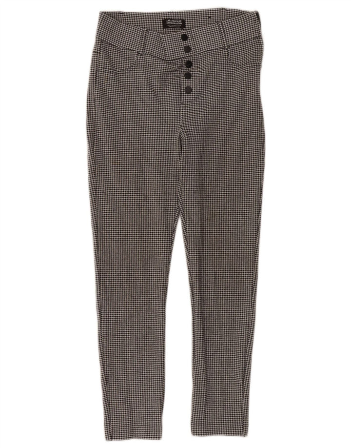 Pantaloni tăiați Trafaluc pentru femei Zara Medium L28 L26 Black Houndstooth